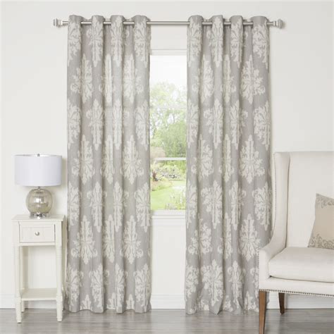 84 x 52 curtains - Room darkening window curtains filter a portion of light and heat, but allow for some natural light to come through. 2 panel curtain set will enhance any bedroom, living room or dining room window. 100% polyester curtain with a stylish, woven-like design. Measures 84” H x 52” W with metal grommets for easy installation.